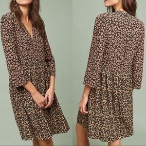 Anthropologie Juno Two Tone Animal Print Dress